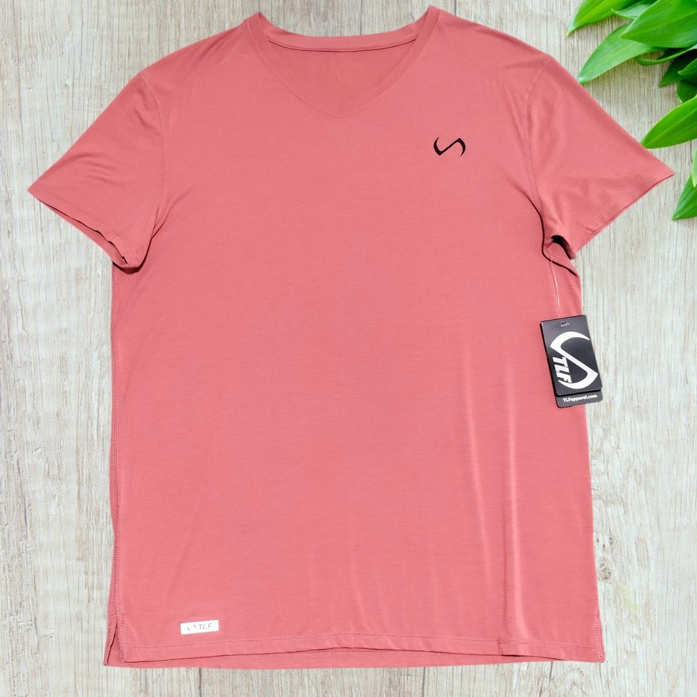 TLF Shirt Mens LARGE Focus V-Neck Performance Bamboo Activewear Athletic Fit NWT